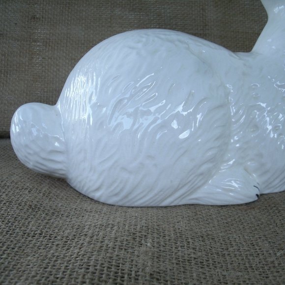 Vintage Handmade Ceramic White Rabbit Figurine - Picture 12 of 16